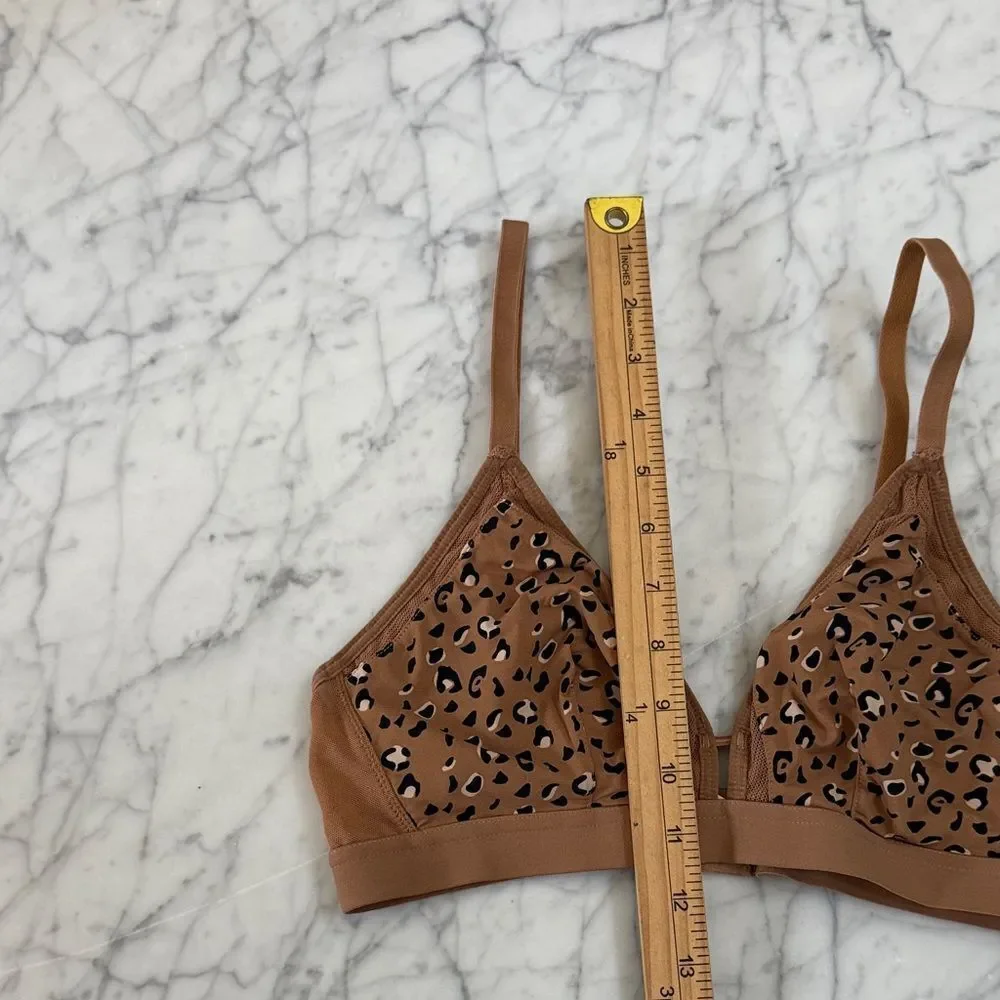 Lively Sz 1 Leopard Print Brown Bralette